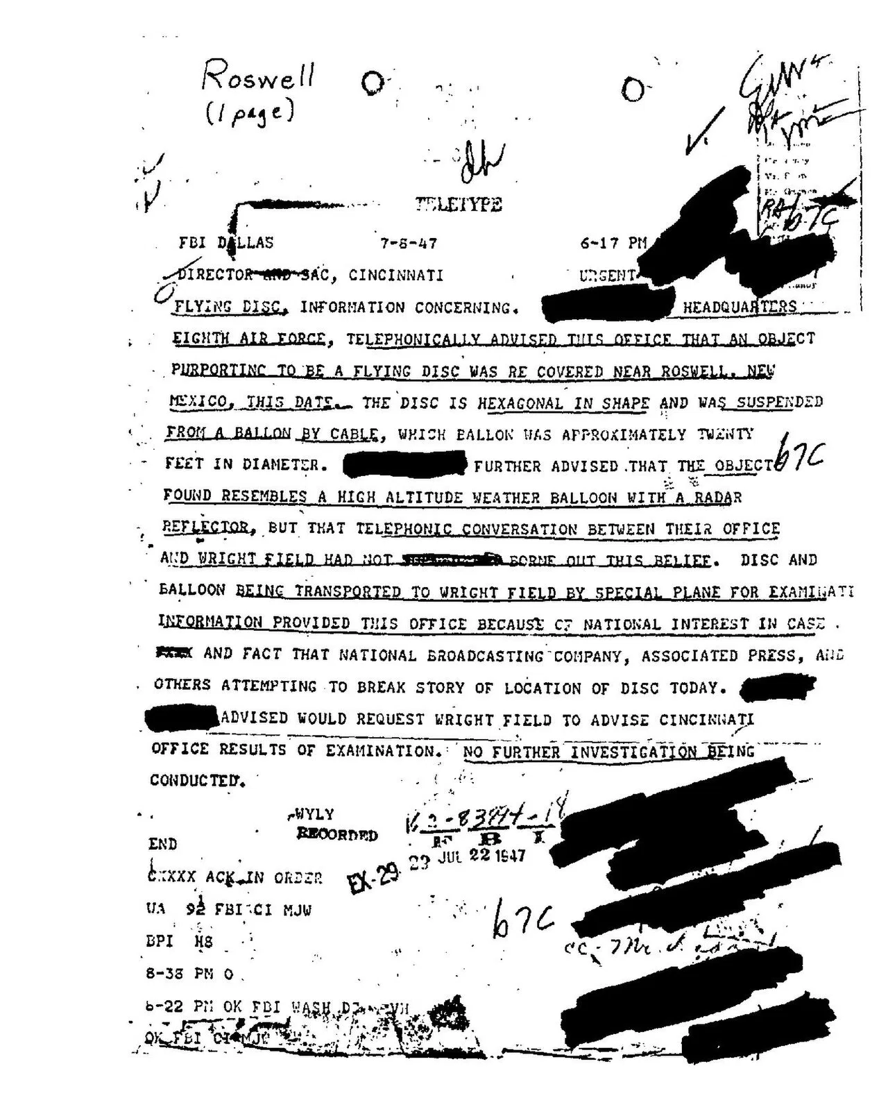Overview image for Government UFO Records | Roswell