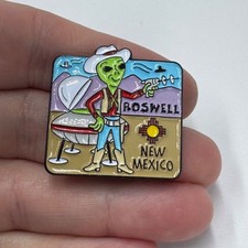 Listing image for Roswell New Mexico Alien Cowboy UFO Lapel Pin Enamel Souvenir Tourist