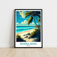 Listing image for Riviera Maya Mexico Travel Poster Wall Art Print Holiday Gift