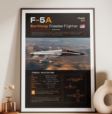 Listing image for Northrop F-5A Freedom Fighter Blueprint Poster, Cold War Aviation Art
