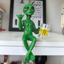 Listing image for 6″ Green Alien Roswell Space Beer Drinking Resin Statue Theme Decor Prop Display