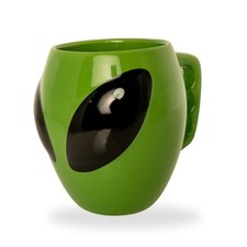 Listing image for Alien Head Ceramic Coffee Mug Sci-Fi Space UFO Lover Novelty Green Mug Cup