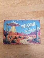Listing image for Roswell - Wooden Sign Aliens Ufo Space Mancave Bedroom Garage Wall Art Gift