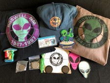 Listing image for Roswell Landing 50th Anniversary Items /Alien Lot-T-Shirts/Hat/Magnet/Decal UFO