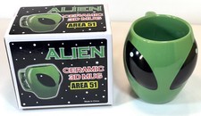 Listing image for New In Box Large 3D Ceramic Alien Head Mug Area 51 Coffee/Tea Cup