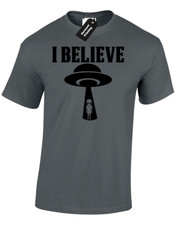 Listing image for I BELIEVE ALIENS MENS T-SHIRT FUNNY UFO ROSWELL SCI-FI SPACESHIP HIPSTER GIFT