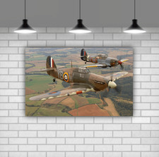 Listing image for Spitfire war plane aviation Canvas Wall Art Printed Picture Framed Ready To Hang