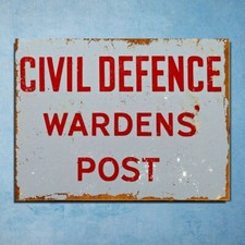 Listing image for Civil Defence Wardens Post sign metal plaques signs poster image